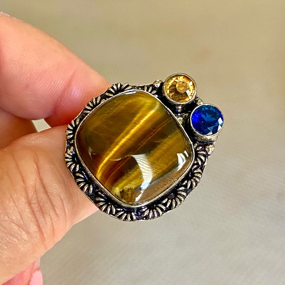 🎁 Tiger eye Gemstone ring 🌹❤️